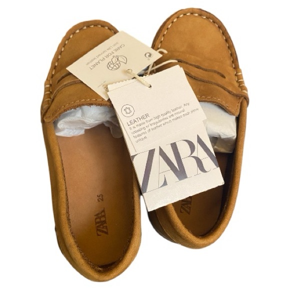 Zara Camel Leather Loafers - Picture 6 of 6